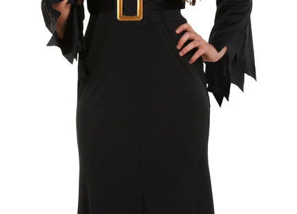 Schwarzes Hexenkleid in Übergröße für Erwachsene – langes und elegantes Halloween-Kostüm TK Gruppe® Grosshandel 