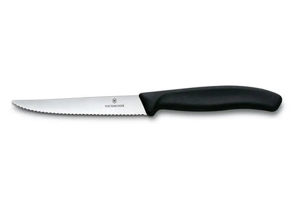 Schwarzes Steak- & Pizzamesser mit Wellenschliff, 11cm TK Gruppe® Grosshandel 