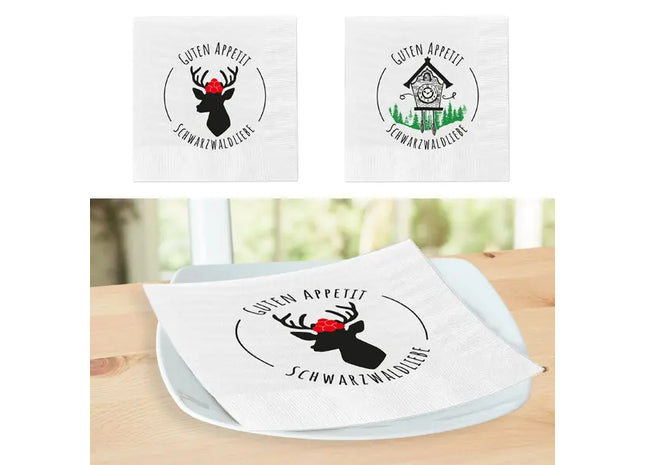 Schwarzwaldliebe Servietten, 20er Pack, Elegantes 2-lagiges Design TK Gruppe® Grosshandel 