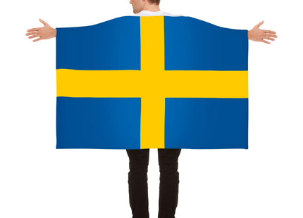 Schweden-Flaggenumhang 5 Fuß x 3 Fuß – Großer schwedischer Nationalumhang für kulturelle Veranstaltungen und Sportfeiern TK Gruppe® Grosshandel 