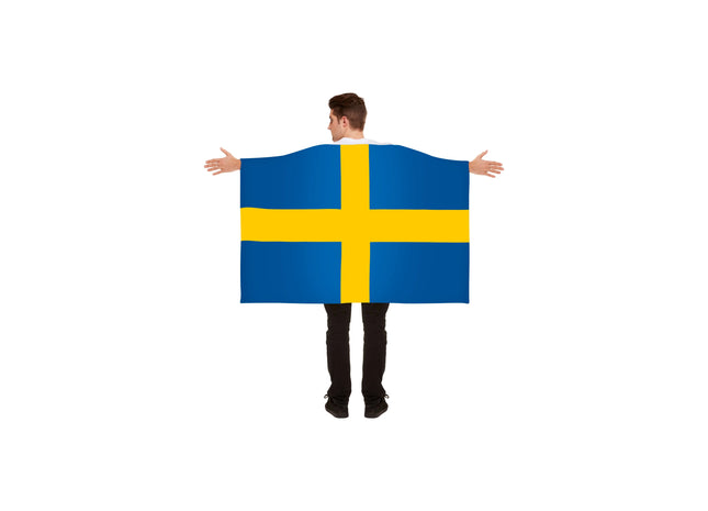 Schweden-Flaggenumhang 5 Fuß x 3 Fuß – Großer schwedischer Nationalumhang für kulturelle Veranstaltungen und Sportfeiern TK Gruppe® Grosshandel 