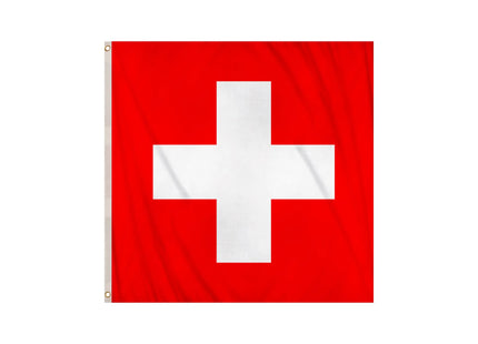 Schweizer Flagge, 90 x 90 cm, langlebiges, quadratisches Nationalbanner der Schweiz für den Außenbereich TK Gruppe® Grosshandel 