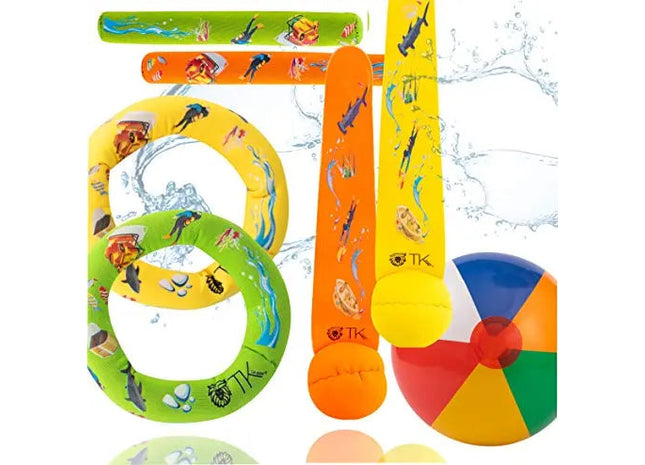 Schwimmring & Tauchrringe Set - mit Schwimmring, Tauchring, Wurfring - Tauchspielzeug zum Tauchen für Kinder & Erwachsene