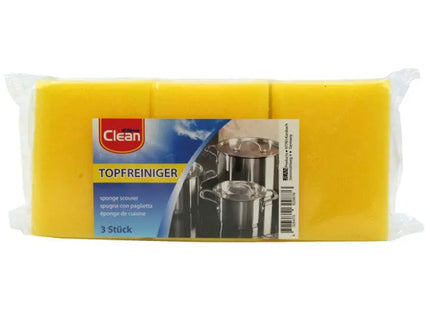 Scrubbing Sponge CLEAN mit Griff, 3 Stück TK Gruppe® Grosshandel 