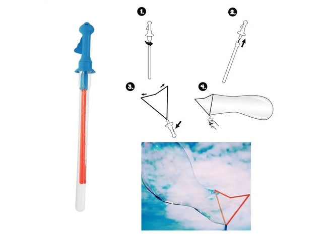 Seifenblasenspiel mit Seifenblasenstab, Länge: 44 cm TK Gruppe® Grosshandel 