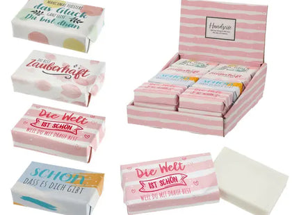 Seifenstück Spruch, 4er-Set – Dekorative Duftseife | Einzigartige Geschenk-Seifen TK Gruppe® Grosshandel 