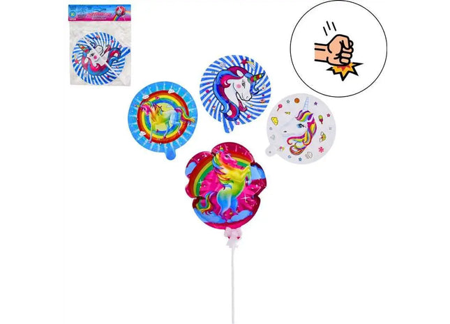 Selbstaufblasender Einhorn-Ballon 32cm - 4er Pack: Perfekt für magische Geburtstagsfeiern und Einhorn-Themenpartys. TK Gruppe® Grosshandel 
