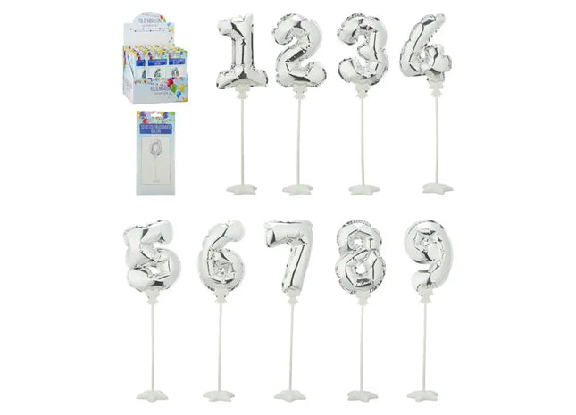 Selbstaufblasender Folienballon Zahl mit Fuß – Einfache Partydekoration TK Gruppe® Grosshandel 