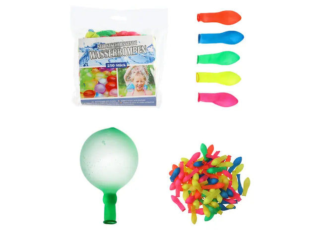 Selbstverschließende Wasserbomben, Großpackung, 250 Stück, Schnellbefüllung TK Gruppe® Grosshandel 