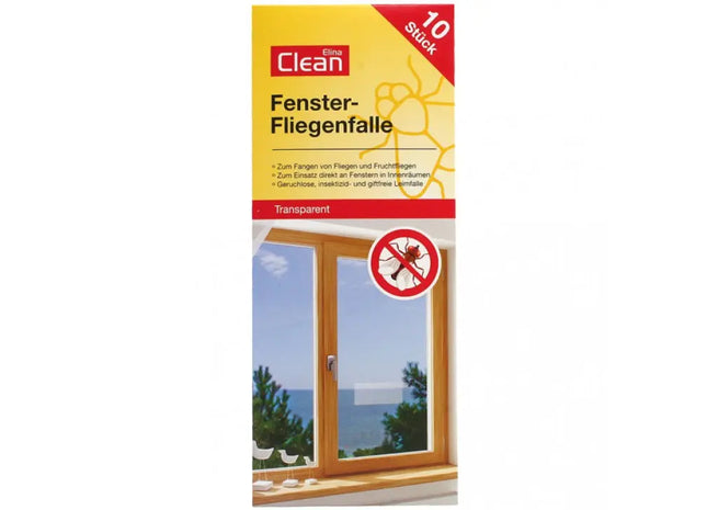 Self-Adhesive Window Fly Traps, 10-Pack, 8x20cm - Efficient Insect Capture TK Gruppe® Grosshandel 