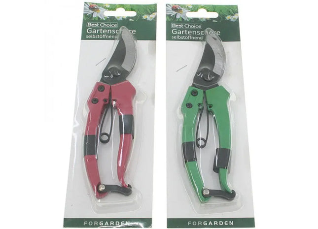 Self-Opening Garden Shears, 19cm: Convenient Carded Pack for Effortless Pruning and Trimming TK Gruppe® Grosshandel 