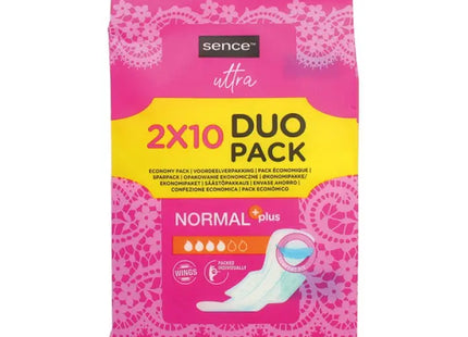 Sence Hygiene Damenbinden Normal Plus, 2x10 Stück – Erhöhte Saugfähigkeit & Komfort TK Gruppe® Grosshandel 