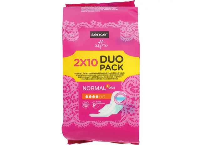 Sence Hygiene Damenbinden Normal Plus, 2x10 Stück – Erhöhte Saugfähigkeit & Komfort TK Gruppe® Grosshandel 