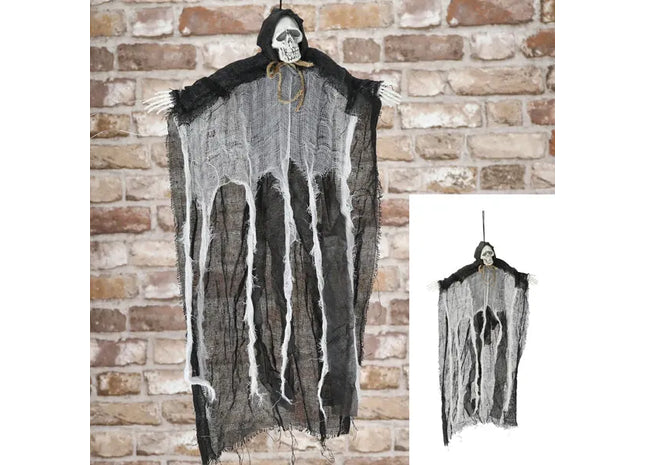 Sensenfigur, dunkles Design, zum Aufhängen, Halloween-Dekoration, schwarz-grau, Gruselfigur TK Gruppe® Grosshandel 