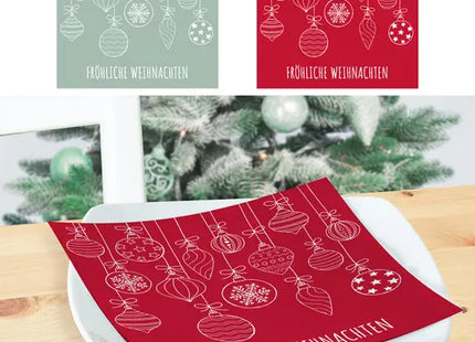 Servietten mit Kugelmotiven, 2 Designs, 20er-Pack - Ideal für Feste und Feiern TK Gruppe® Grosshandel 