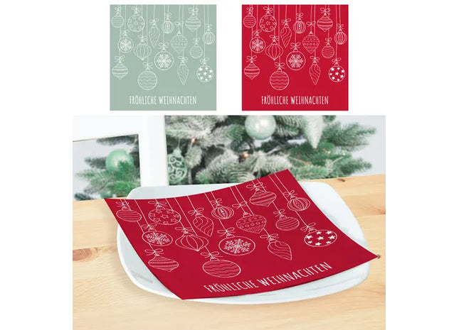 Servietten mit Kugelmotiven, 2 Designs, 20er-Pack - Ideal für Feste und Feiern TK Gruppe® Grosshandel 