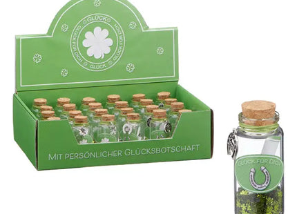 Set aus 2 Glücks-Glasröhrchen, ca. 7cm Höhe – Dekorative Glücksbringer Glasröhren für Zuhause und Geschenke TK Gruppe® Grosshandel 