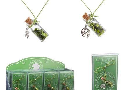 Set aus 2 Glücksklee-Anhängern, ca. 3,5cm Höhe – Vierblättrige Kleeblatt-Anhänger, Glücksbringer Schmuck TK Gruppe® Grosshandel 