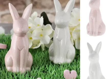 Set aus 2 stehenden Hasenfiguren, klein, ca. 11cm – Dekorative Osterhasen | Charmante Deko-Figuren TK Gruppe® Grosshandel 