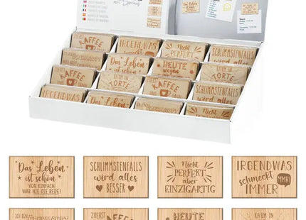 Set aus 8 Holzmagneten mit inspirierenden Sprüchen, Dekorativ TK Gruppe® Grosshandel 