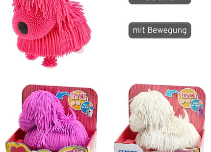 Set mit 3 Zotteligen Laufhunden, Spielzeugfiguren, ca. 15 cm Höhe TK Gruppe® Grosshandel 