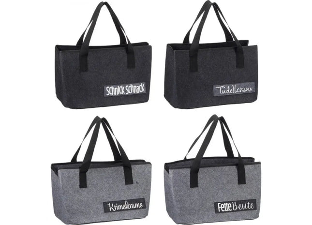 Set of 4 Assorted Color Felt Storage Bags, 40x26.5cm - Durable & Stylish Organizer TK Gruppe® Grosshandel 