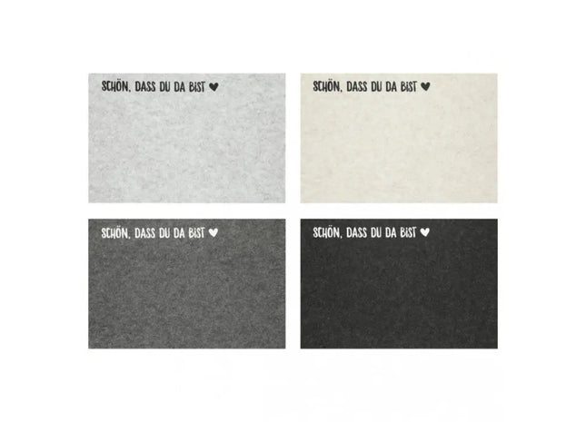 Set of 4 Stylish Felt Placemats: Decorative Quotes, Each Measures Approximately 45x30cm for Table Décor TK Gruppe® Grosshandel 
