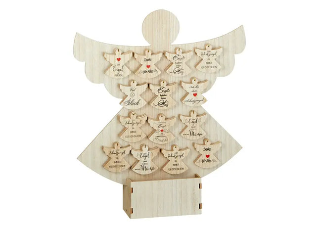 Set von 14 Schutzengel-Figuren, ca. 8 cm – Inklusive Display für Dekoration & Schutz TK Gruppe® Grosshandel 