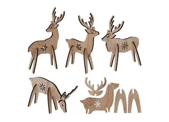 Set von 4 Mini-Hirschfiguren, 15cm – Elegante Tischdekoration TK Gruppe® Grosshandel 