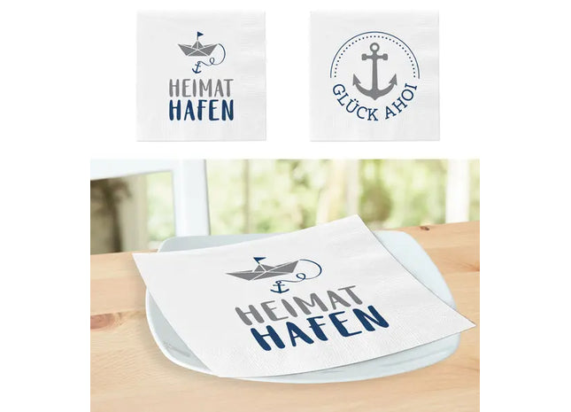 Servietten, AHOI, 2 Stk./Set, 20er Pack TK Gruppe® Grosshandel 