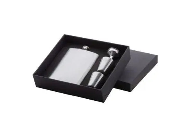 Shackleton Edelstahl Flachmann-Set – Silberfarben TK Gruppe® Grosshandel 