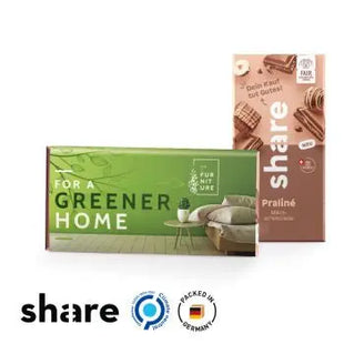 Share Schokolade mit umweltfreundlicher Papierbanderole TK Gruppe® Grosshandel 