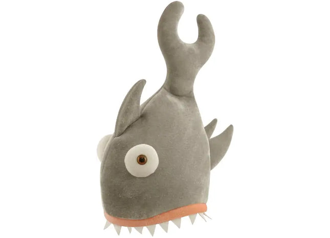 Shark Bites Hut, grau, 29 x 42 cm, Erwachsene – einzigartiges Meeresthema-Anziehzubehör TK Gruppe® Grosshandel 