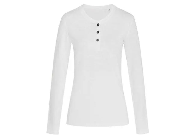 Sharon Henley Long Sleeve Women: Stilvolle & Bequeme Langarm-Henleys für Damen – Perfekt für Alltag TK Gruppe® Grosshandel 