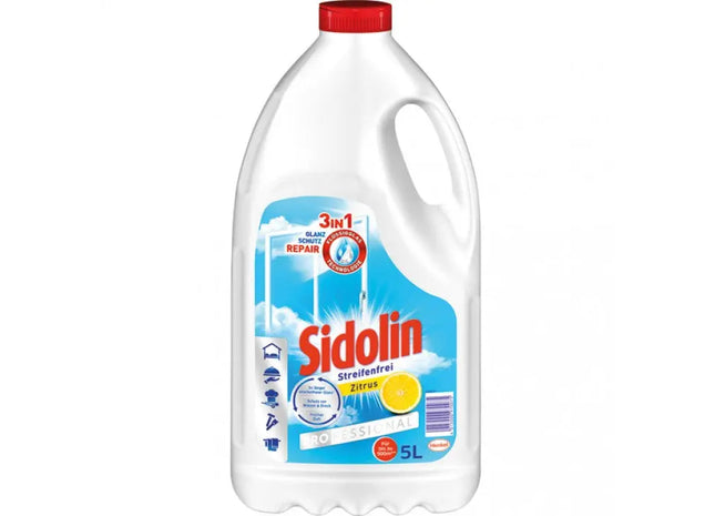 Sidolin Profi Citrus Glass Cleaner, 5 Liters - Streak-Free Shine for All Surfaces TK Gruppe® Grosshandel 