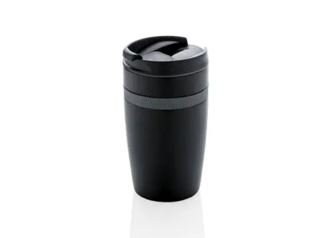 Sierra Vakuum-Becher Auslaufsicher - Schwarz-Anthrazit - Thermotrinkbecher TK Gruppe® Grosshandel 