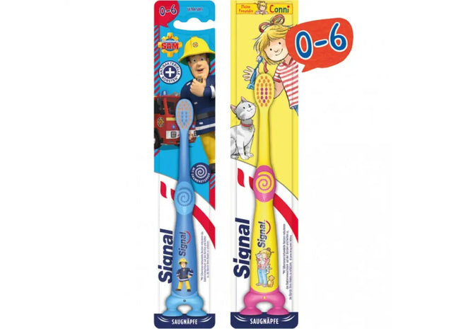 Signal Kinder-Zahnpflegebürste Kids für 0-6 Jahre - Spielerisch Zähneputzen TK Gruppe® Grosshandel 