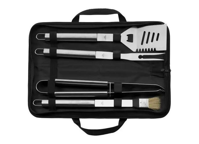 Silas Premium Grillwerkzeug aus Edelstahl in Schwarz TK Gruppe® Grosshandel 