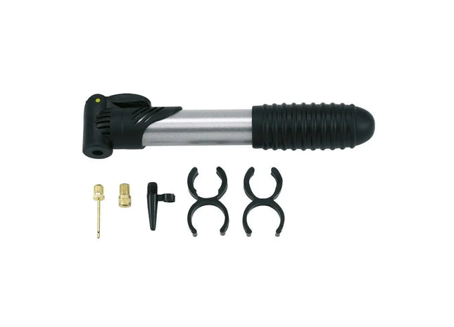 Fahrradluftpumpe AIRFLOW - Schwarz/Silber Kompakte Pumpe für unterwegs TK Gruppe® Grosshandel 