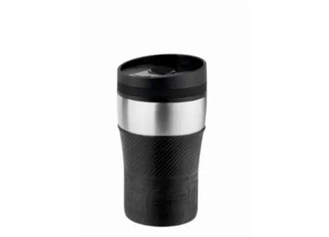 Metmaxx Thermobecher CremaOfficina 250ml - Schwarz/Silber - Kompakter Isolierbecher TK Gruppe® Grosshandel 