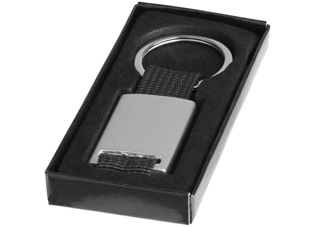 Gurtband Schlüsselanhänger Alvaro - Schwarz/Silber - Robust & Stilvoll TK Gruppe® Grosshandel 