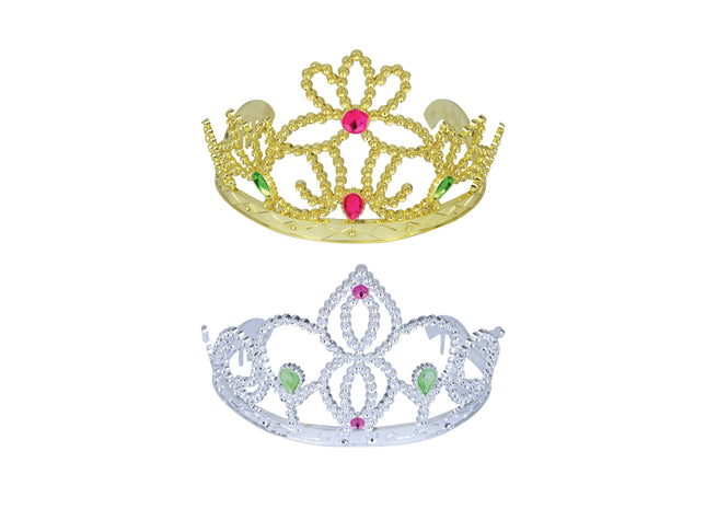 Gold/Silber-Tiara – Sortiment, 12 cm Durchmesser. x 8 cm – Elegante Krone für Hochzeiten und Kostümpartys TK Gruppe® Grosshandel 