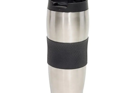 Eleganter Isolierbecher AU LAIT 400 ml - Schwarz/Silber, Hält Getränke heiß oder kalt für unterwegs TK Gruppe® Grosshandel 