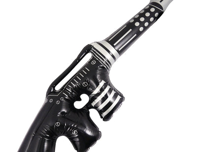 Aufblasbares Maschinengewehr, 90 cm, Schwarz/Silber, Ideal für Kostüm & Dekoration TK Gruppe® Grosshandel 