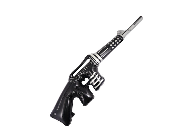 Aufblasbares Maschinengewehr, 90 cm, Schwarz/Silber, Ideal für Kostüm & Dekoration TK Gruppe® Grosshandel 