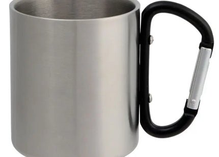 Robuster Edelstahlbecher HIKING DAY 220 ml - Schwarz/Silber, Perfekt für unterwegs TK Gruppe® Grosshandel 
