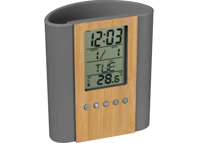 Silbergrauer Multifunktions-Stiftehalter – Organizer für Bürobedarf TK Gruppe® Grosshandel 