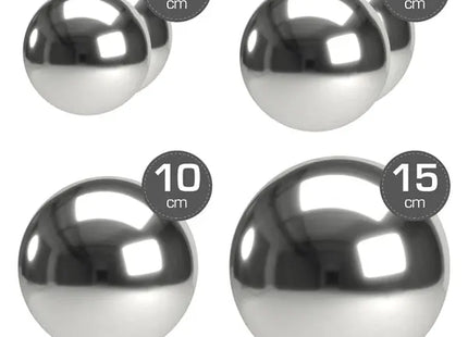 Silberne Deko-Kugeln, 4 Größen sortiert, 6er Set – Elegante Zierkugeln TK Gruppe® Grosshandel 