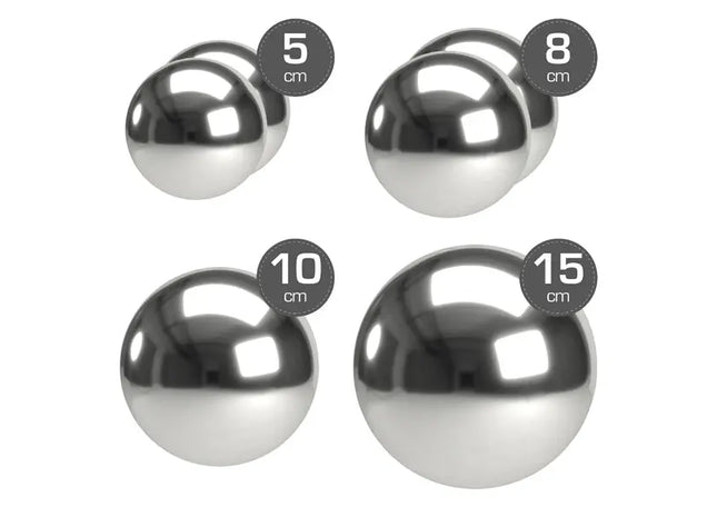 Silberne Deko-Kugeln, 4 Größen sortiert, 6er Set – Elegante Zierkugeln TK Gruppe® Grosshandel 