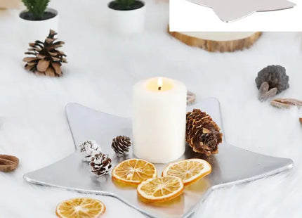 Silberne Deko-Platte mit Sternenmotiv, ca. 28x28cm TK Gruppe® Grosshandel 